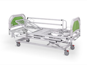 łóżko rehabilitacyjne szpitalne elektryczne A-6-3S/T z barierkami bocznymi