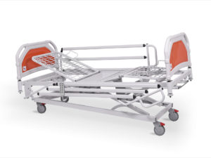 łóżko rehabilitacyjne szpitalne elektryczne A-6-3S/T z barierkami bocznymi