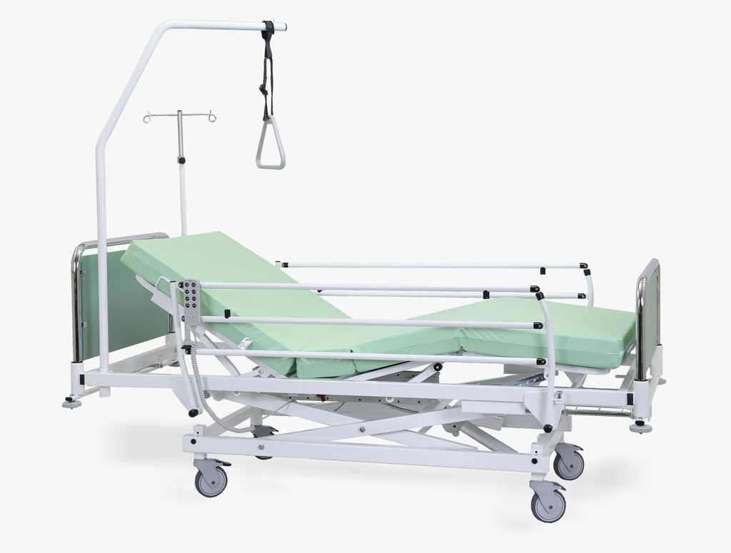 Łóżko rehabilitacyjne szpitalne elektryczne A/3S Irena z wyposażeniem