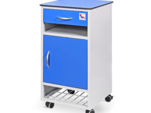 Szpitalna szafka przyłóżkowa metalowa z półką na buty SM-01