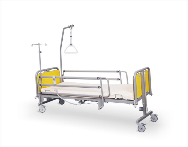 Łóżko rehabilitacyjne szpitalne elektryczne Frater z wyposażeniem, pozycja Trendelenburga