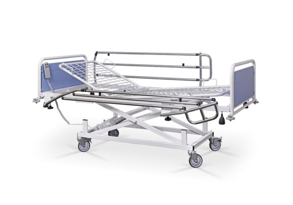 Łóżko rehabilitacyjne szpitalne elektryczne A z barierkami bocznymi